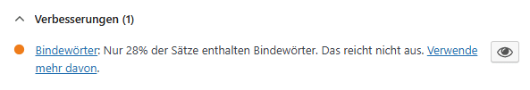 Zu wenige Übergangswörter